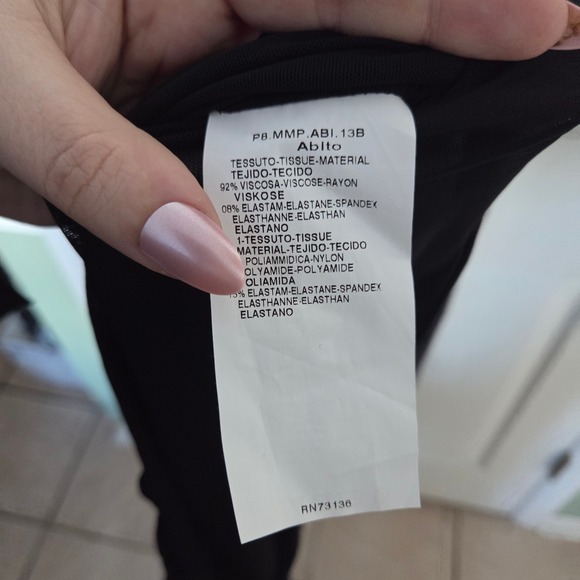 MaxMara Italy Black White Geometric Print V-Neck Faux Wrap Dress Sz 48 $640 MSRP - Picture 5 of 6